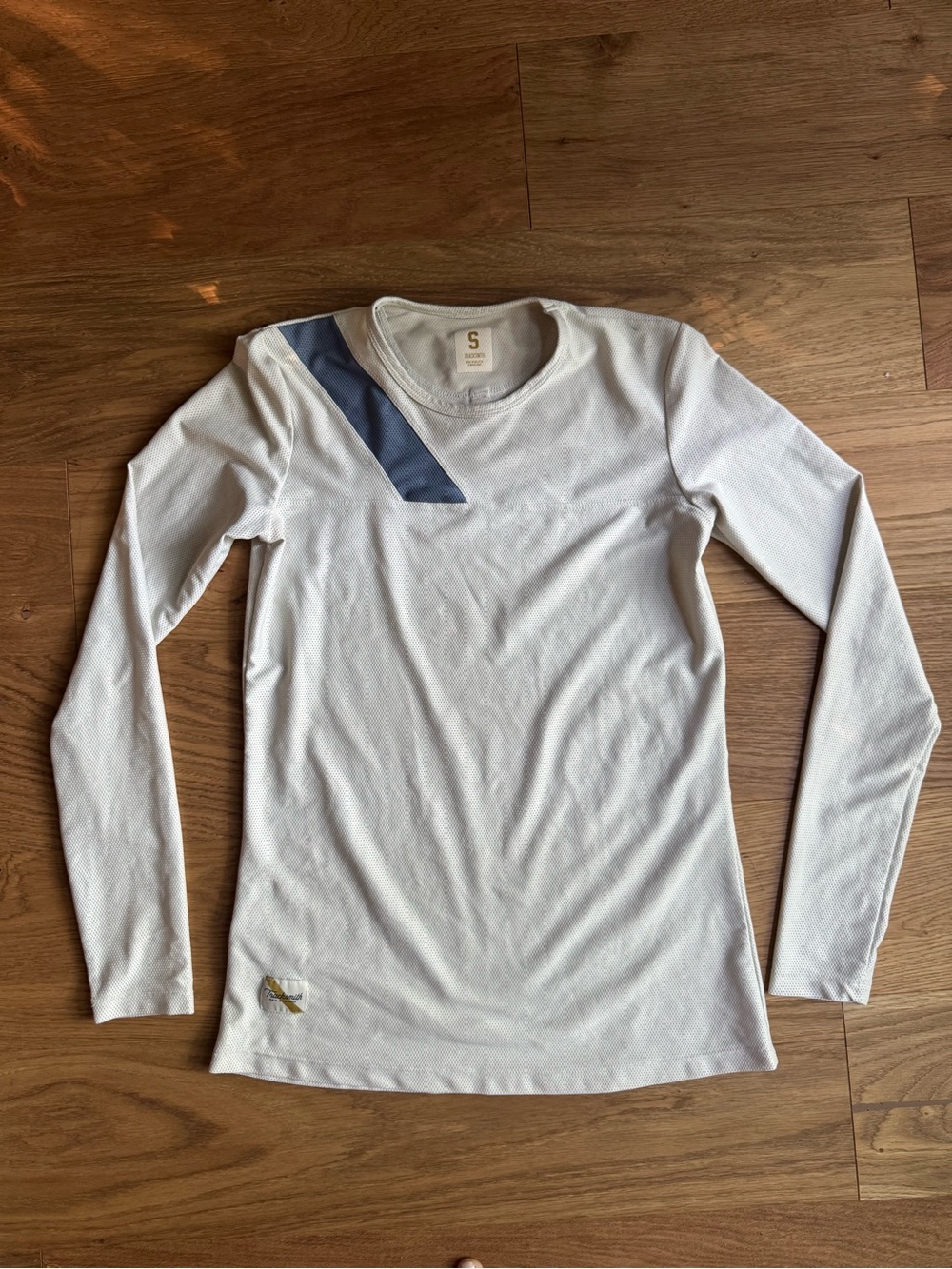 Tracksmith Van Cortlandt Long Sleeve Women’s Top SZ Small Running White Navy EUC